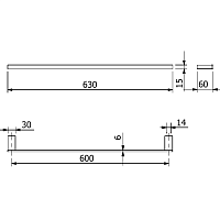 Kludi Vela C Полотенцедержатель 63 см, подвесной, цвет: брашированная бронза 31979N1