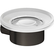 Kludi Vela R Мыльница подвесная, чаша из матового стекла, цвет: оружейная сталь 58985N2