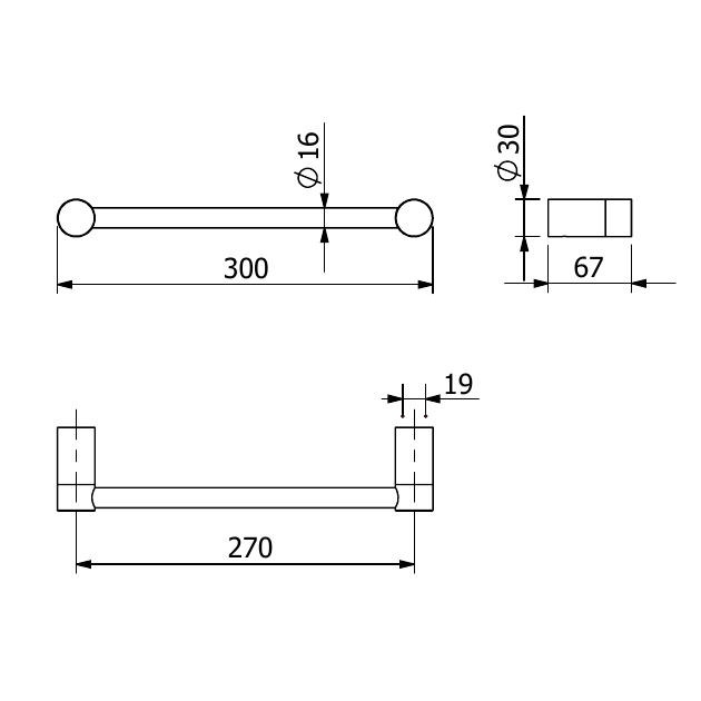 Kludi Vela R Полотенцедержатель 30 см, подвесной, цвет: брашированная бронза 58962N1