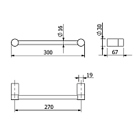 Kludi Vela R Полотенцедержатель 30 см, подвесной, цвет: брашированная бронза 58962N1