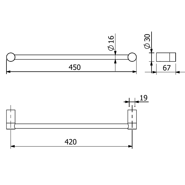 Kludi Vela R Полотенцедержатель 45 см, подвесной, цвет: брашированный никель 58980N5