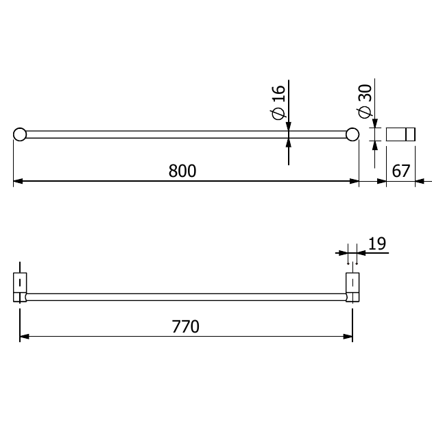 Kludi Vela R Полотенцедержатель 80 см, подвесной, цвет: брашированная бронза 58961N1