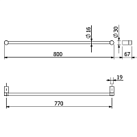 Kludi Vela R Полотенцедержатель 80 см, подвесной, цвет: брашированный никель 58961N5