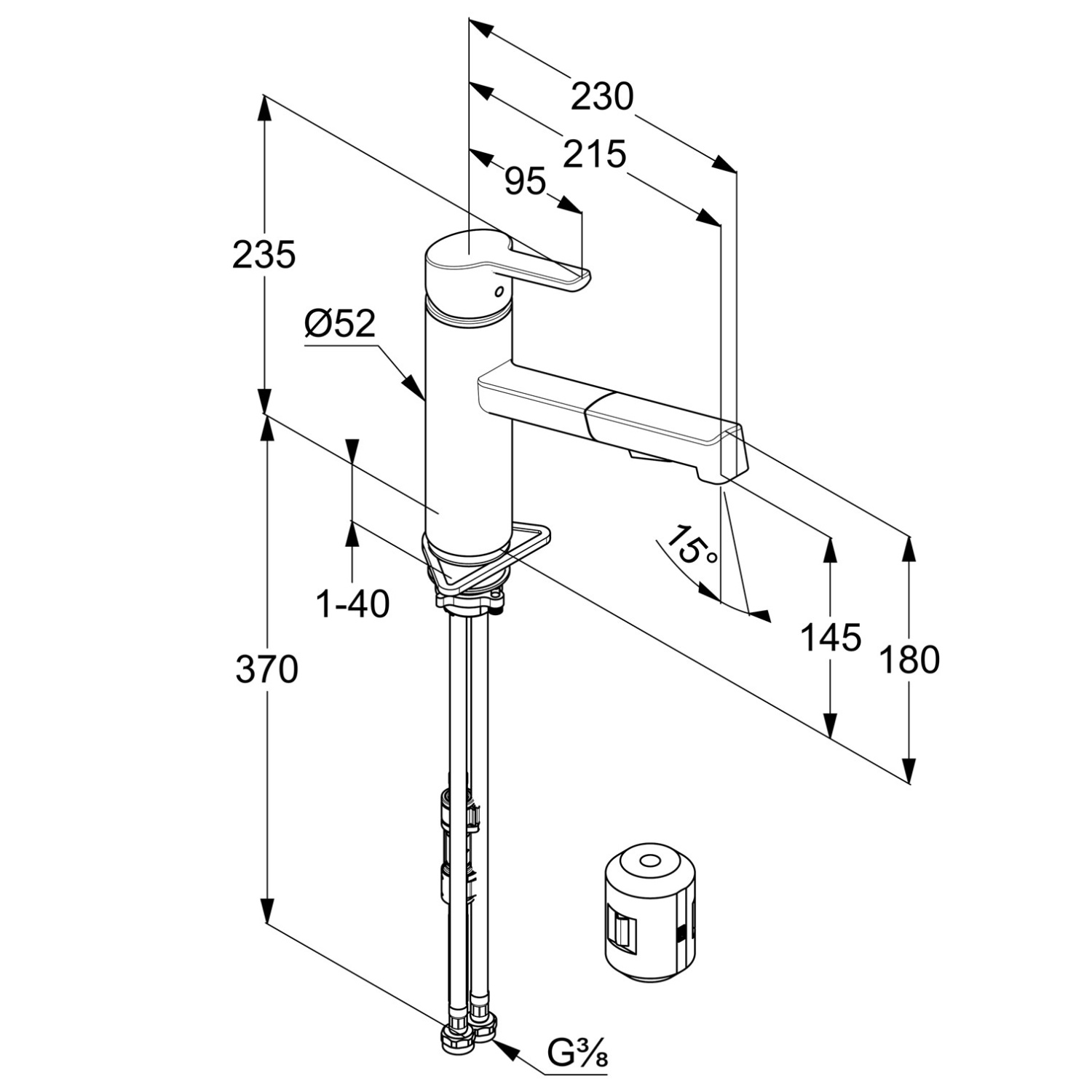 Kludi M3 Смеситель для кухни с выдвижным изливом, цвет: хром 585810575