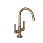 Kludi Nova Fonte Смеситель для раковины высокий, с д/к, излив 17 см, цвет: брашированная бронза PVD 20118N115