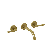 Kludi Nova Fonte Смеситель для раковины встраив., с внут. част., излив 18 см, цвет: браш. золото PVD 20144N015