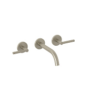 Kludi Nova Fonte Смеситель для раковины встраив., с внут. част., излив 18 см, цвет: браш. никель PVD 20144N515