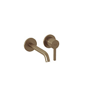 Kludi Nova Fonte Смеситель для раковины встраив., внешняя часть, излив 18 см, цвет: браш. бронза PVD 20244N115