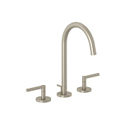 Kludi Nova Fonte Смеситель для раковины на 3 отверстия, без д/к, излив 17 см, цвет: браш. никель PVD 20143N515