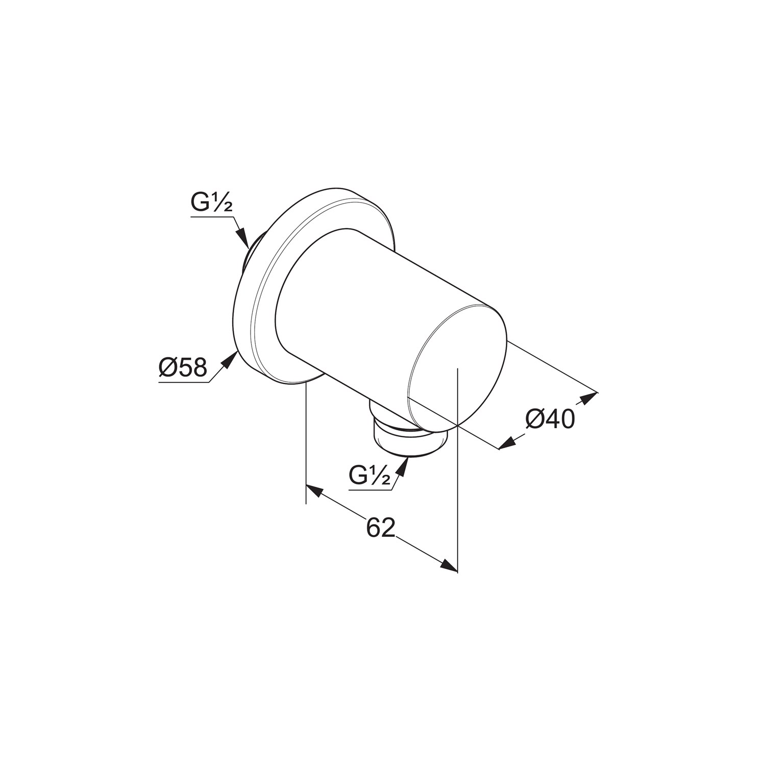 Kludi Nova Fonte Шланговое подключение, цвет: брашированный никель PVD 20543N5-15