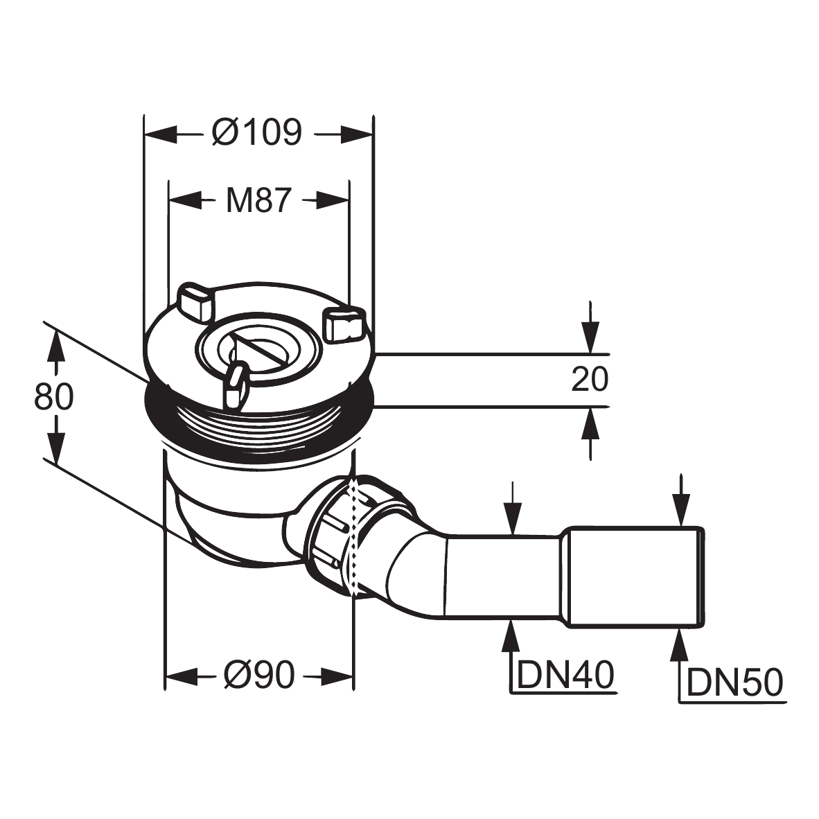 Kludi Tasso Сифон для поддона, цвет: белый глянцевый 2109100-00