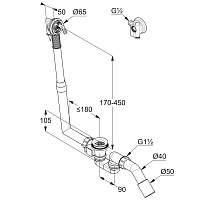 Kludi Rotexa Слив-перелив для ванны, цвет: белый глянцевый 2131500-00