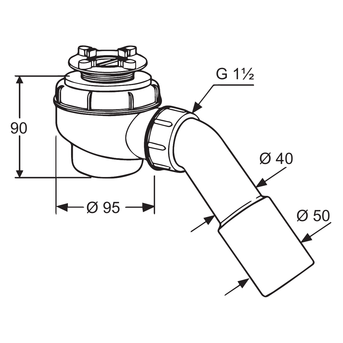 Kludi Tasso Сифон для поддона, цвет: белый глянцевый 2152000-00