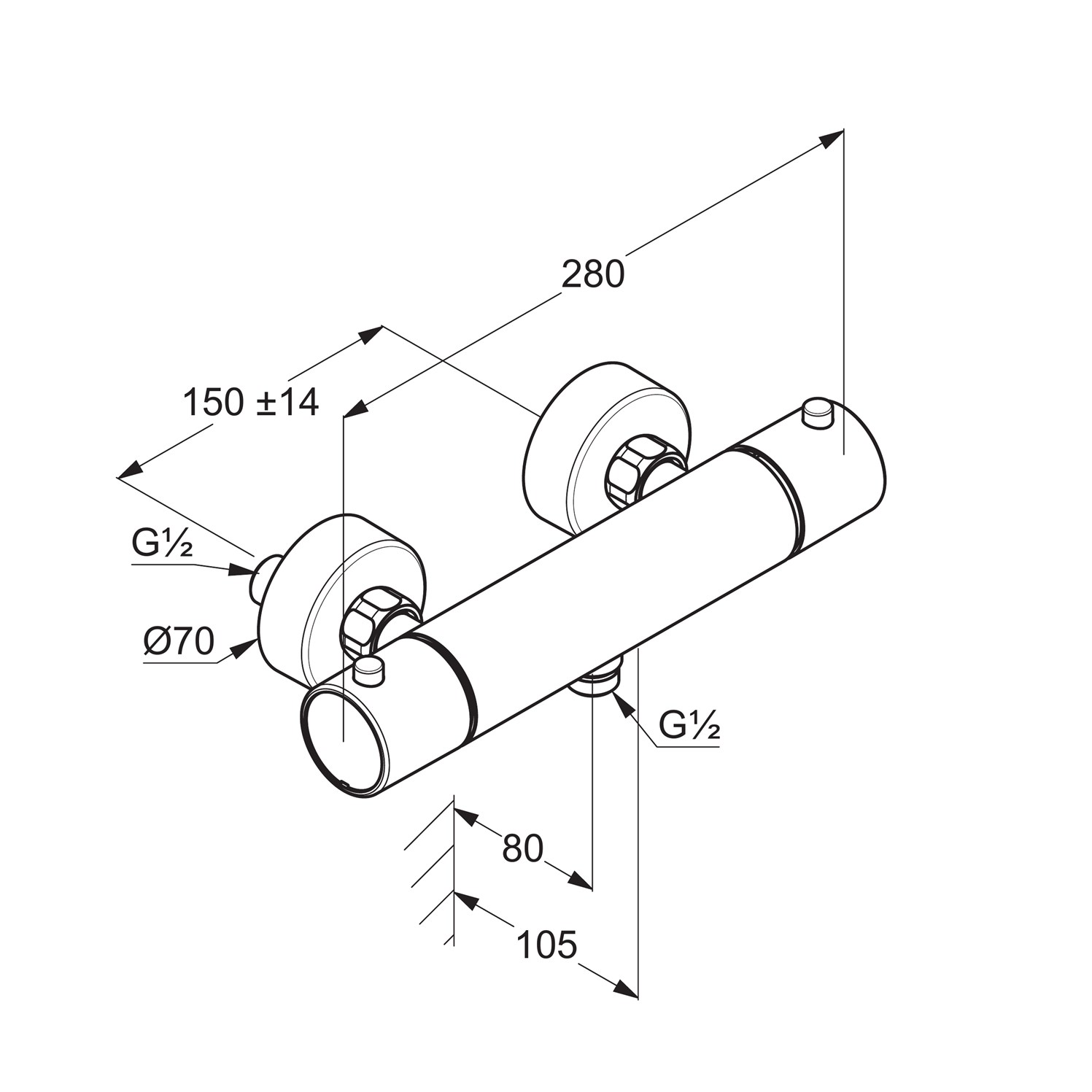 Kludi Objekta Смеситель для душа, без излива и душевого гарнитура, цвет: брашированный никель PVD 35200N538