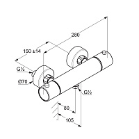 Kludi Objekta Смеситель для душа, без излива и душевого гарнитура, цвет: брашированный никель PVD 35200N538
