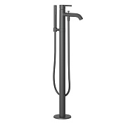 Kludi Nova Fonte Смеситель для ванны напольный с душевым набором, излив 21 см, цвет: черный матовый 385903915