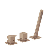 Kludi Decus Смеситель на борт ванны на 3 отв., без излива, с руч. душем, цвет: браш. бронза PVD 54447N175