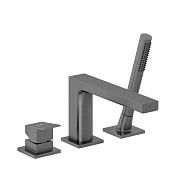 Kludi Decus Смеситель на борт ванны на 3 отв., без излива, с руч. душем, цвет: оружейная сталь PVD 54448N275