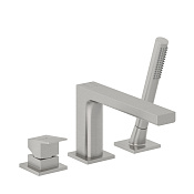 Kludi Decus Смеситель на борт ванны на 3 отв., без излива, с ручным душем, цвет: браш. никель PVD 54448N575