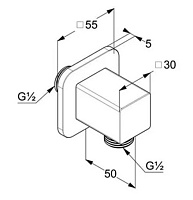 Kludi A-QA Шланговое подключение, цвет: белый матовый 6554853-00