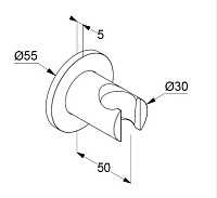 Kludi A-QA Держатель для ручного душа, цвет: хром 6555705-00