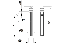 Boheme Eterna Смеситель для раковины высокий, без донного клапана, излив 15,5 см, цвет: gold 172-G