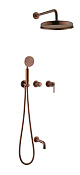 Boheme Eterna Душевой комплект встраив.: смеситель, излив, ручной и верх. душ, цвет: copper brushed 174-2-CB