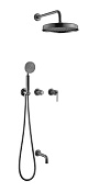 Boheme Eterna Душевой комплект встраиваемый: смеситель, излив, ручной и верхн. душ, цвет: gun metall 174-2-GM