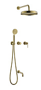 Boheme Eterna Душевой комплект встраиваемый: смеситель, излив, ручной и верхний душ, цвет: matt gold 174-2-MG
