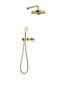 Boheme Eterna Душевой комплект встраиваемый: смеситель, без излива, ручной и верхний душ, цвет: gold 174-G