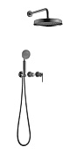 Boheme Eterna Душевой комплект встраив.: смеситель, без излива, ручн. и верхн. душ, цвет: gun metall 174-GM