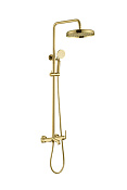 Boheme Eterna Душевая стойка: смеситель, излив, ручной и верхний душ, шланг 150 см, цвет: gold 178-G