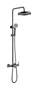 Boheme Eterna Душевая стойка: смеситель, излив, ручной и верхний душ, шланг 150 см, цвет: gun metall 178-GM