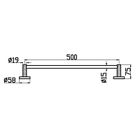 Boheme Uno Полотенцедержатель подвесной 50 см, цвет: nickel brush 10972-NB