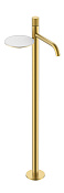 Boheme Stick Spirale Смеситель для раковины напольный, полка, излив 25,8 см, цвет: matt gold 120-MG.4