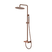 Boheme Stick Spirale Душевая стойка: смеситель, излив, ручной и верхний душ, цвет: brushed bronze 128-BRB.4