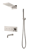 Boheme Fusion Душевой комплект встраив.: смеситель, излив, ручной и верх. душ, цвет: nickel brush 130-2-NB