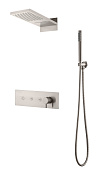 Boheme Fusion Душевой комплект встраив.: смеситель, без излива, руч. и верх. душ, цвет: nickel brush 130-NB