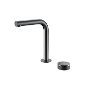 Boheme Tech Смеситель для раковины на 2 отверстия, без д/к, излив 14 см, цвет: shine gun metall 158-SGM