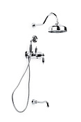 Boheme Tradizionale Душевой комплект встраив.: смеситель, излив, руч. верх. душ, цвет: black/chrome 268-BLC