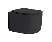 Boheme Flow Унитаз подвесной безободковый 36х51,5 см, смыв торнадо, сиденье микролифт, цвет: black 969-SET-B