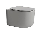 Boheme Flow Унитаз подвесной безободковый 36х51,5 см, смыв торнадо, сиденье микролифт, цвет: luna 969-SET-L