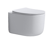 Boheme Flow Унитаз подвесной безободковый 36х51,5 см, смыв торнадо, с сиденьем, цвет: matt white 969-SET-MW
