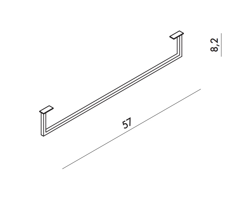 Alice Towel Полотенцедержатель 57 см под раковину, подвесной, цвет: хром PA60H