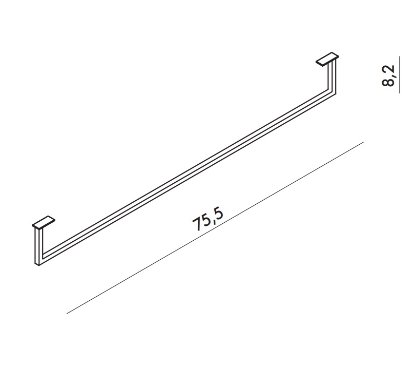 Alice Towel Полотенцедержатель 75,5 см под раковину, подвесной, цвет: хром PA80H