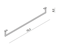 Alice Towel Полотенцедержатель 75,5 см под раковину, подвесной, цвет: хром PA80H