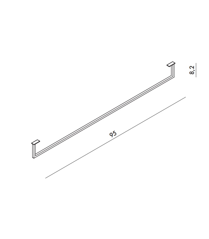 Alice Towel Полотенцедержатель 95 см под раковину, подвесной, цвет: хром PA100H