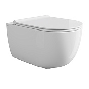 Alice Unica Чаша подвесного унитаза 35х52 см, безободковый, смыв торнадо, цвет: белый глянцевый 32254101