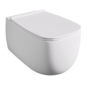 Alice Nur Чаша подвесного унитаза 38х57 см, безободковый, смыв каскадный, цвет: белый матовый 33120109