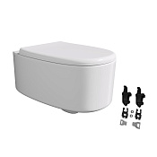 Alice Idilla Унитаз подвесной 35х55 см, безобод., смыв торнадо, с сиденьем, цвет: белый глянцевый 48120101SET